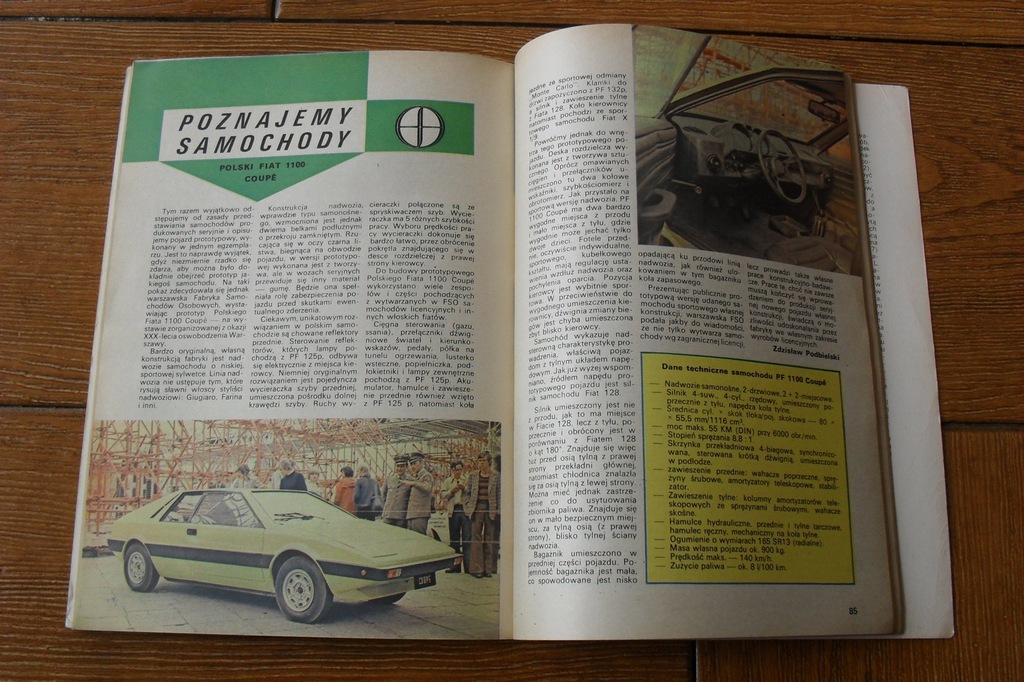 POLSKI FIAT 1100 COUPE prototyp młody TECHNIK 1975