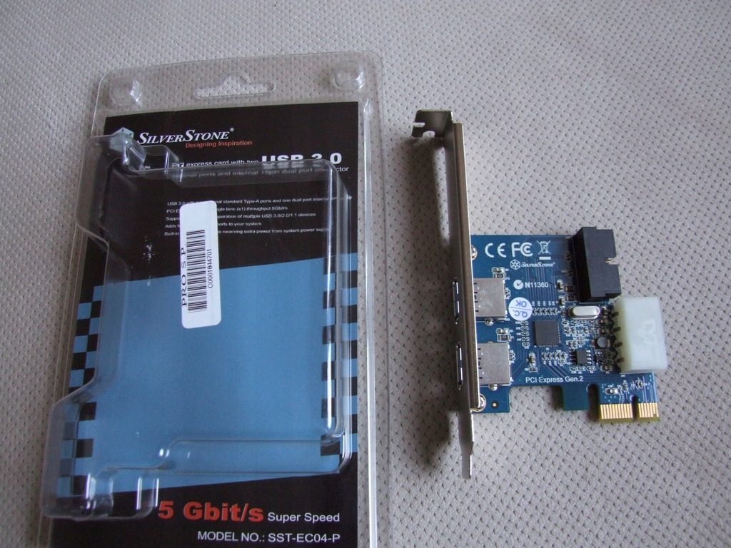 SilverStone EC04 /KARTA PCI-e na 4x USB 3.0 /MOLEX