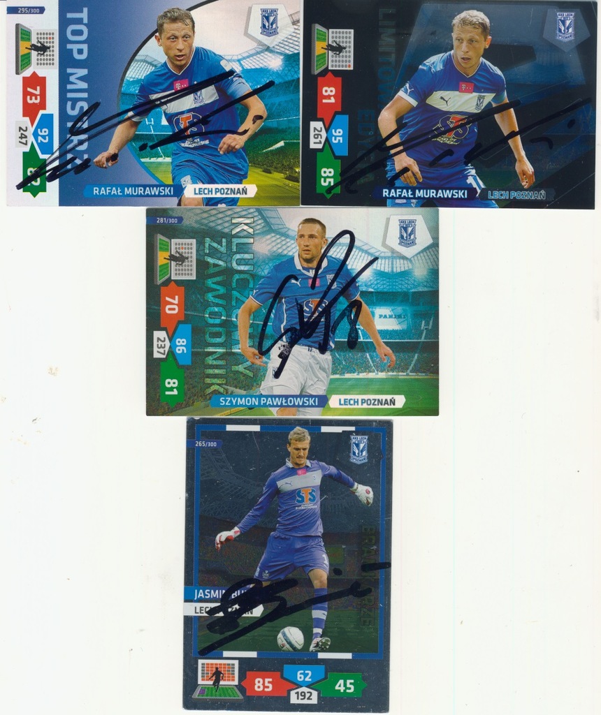 Panini Ekstraklasa Autografy Lech sezon 13/14 x 4