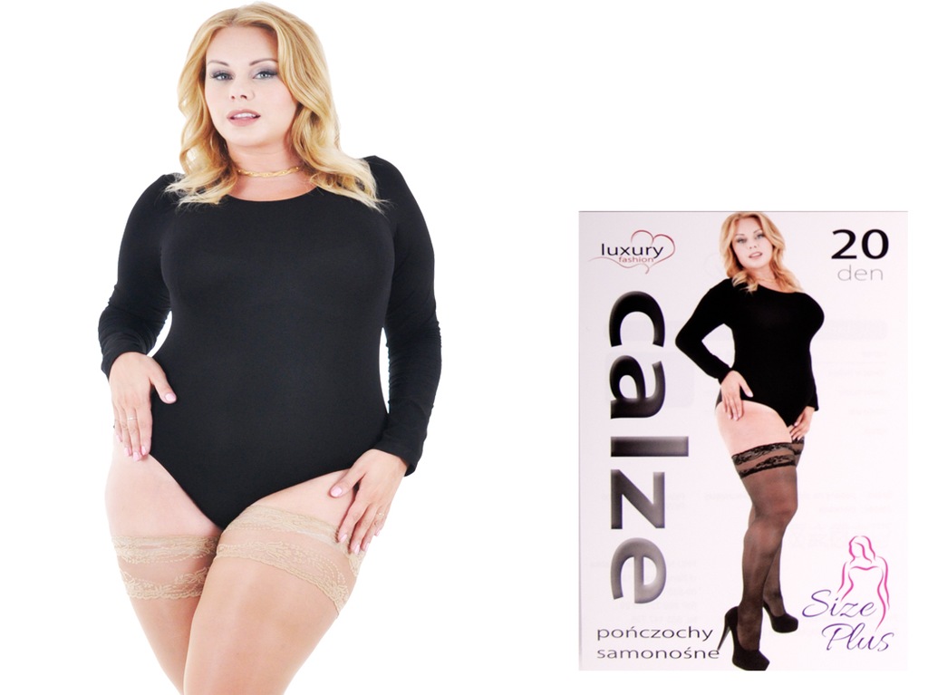 SIZE PLUS +++ WŁOSKIE Pończochy Samonośne 20 5/6 - 6933415683 ...