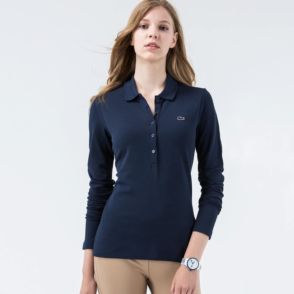 LACOSTE Polo Damskie OUTLET Granatowy 44