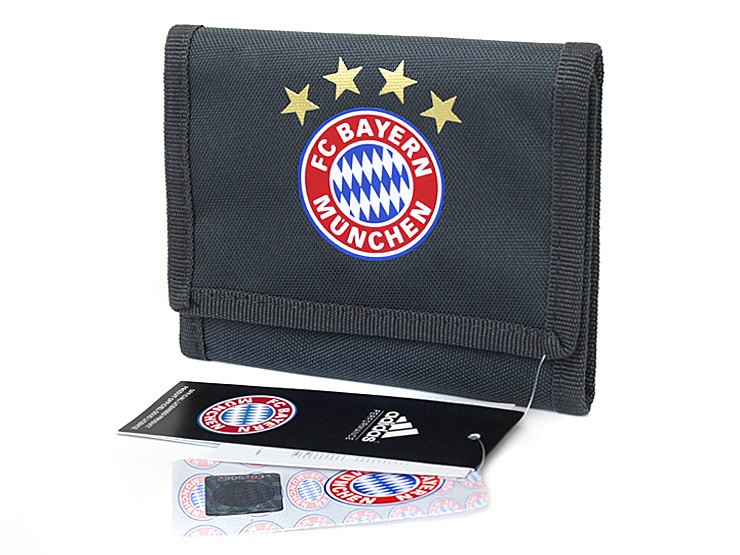 Adidas portfel S95142 FC Bayern na rzep szary