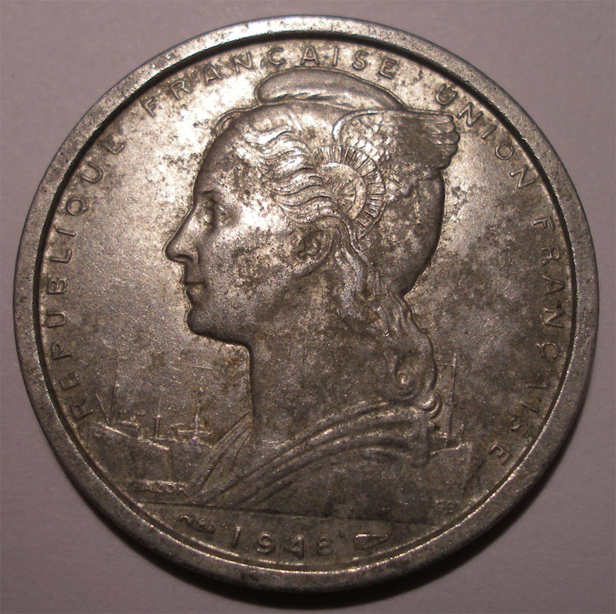 KAMERUN 2 francs 1948 RZADKIE