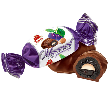 Cukierki Sliwka z orzechiem w czekoladzie 0.25 kg