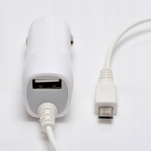 SAMOCHODOWA ŁADOWARKA MICRO USB 2,1 A RC C342 CORD DUNLOP Kabel USB microUSB 1m do samochodu do telefonu