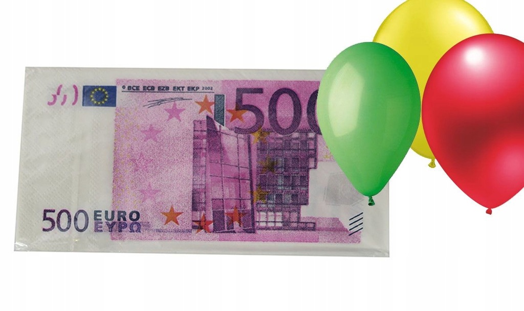serwetki papierowe dolary 500 euro - 20szt. 34x32