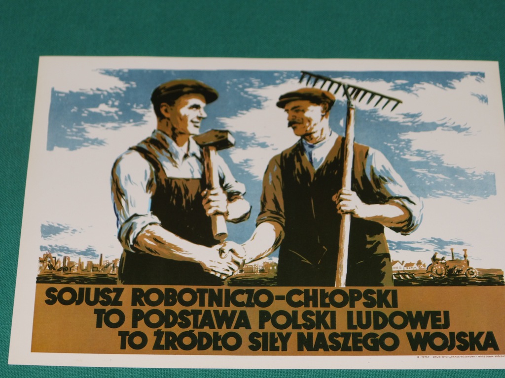 Stary Polski Plakat - Sojusz Robotniczo- Chłopski