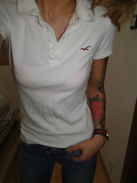 HOLLISTER t-shirt polo polówka bluzka koszulka S