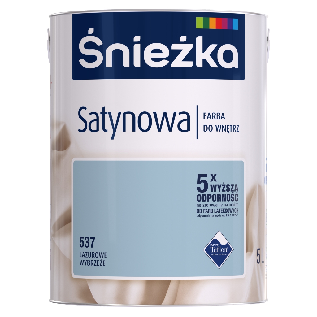 FARBA SATYNOWA 537 LAZUROWE WYBRZEŻE 5L ŚNIEŻKA