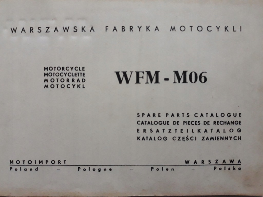 Motocykl WFM M06 Katalog części zamiennych