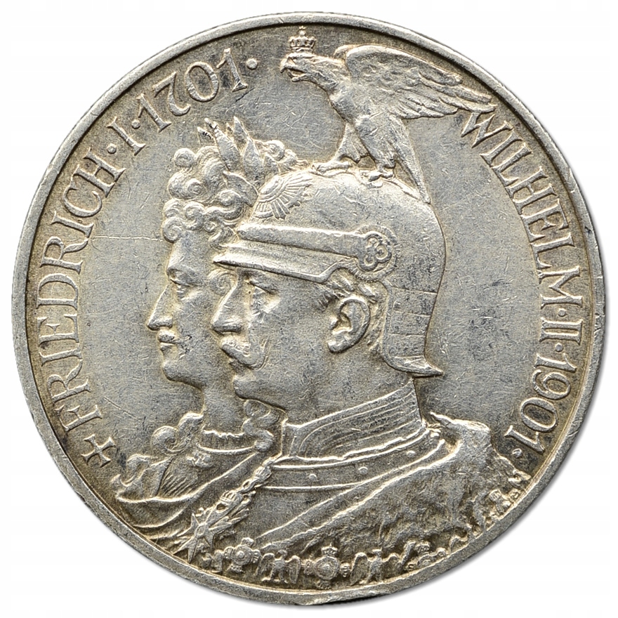 41.PRUSY, WILHELM II, 2 MARKI 1901 200 L.KRÓL.PRUS