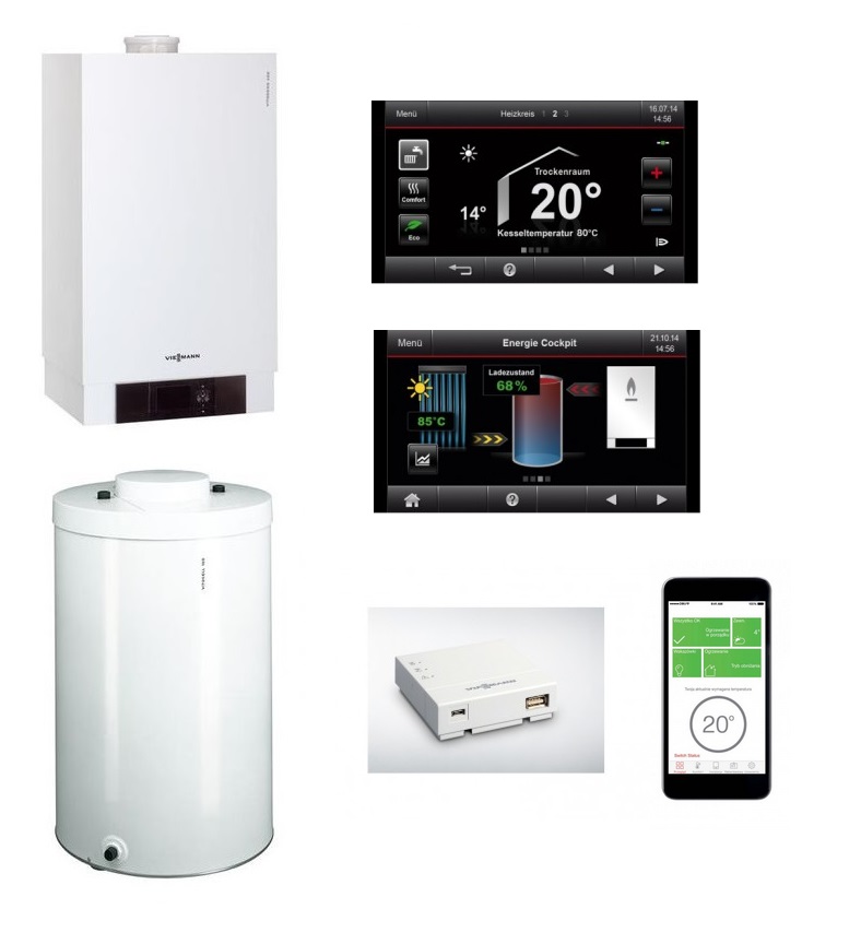 KOCIOŁ PIEC VITODENS 200-W 13KW + 100L VIESSMANN