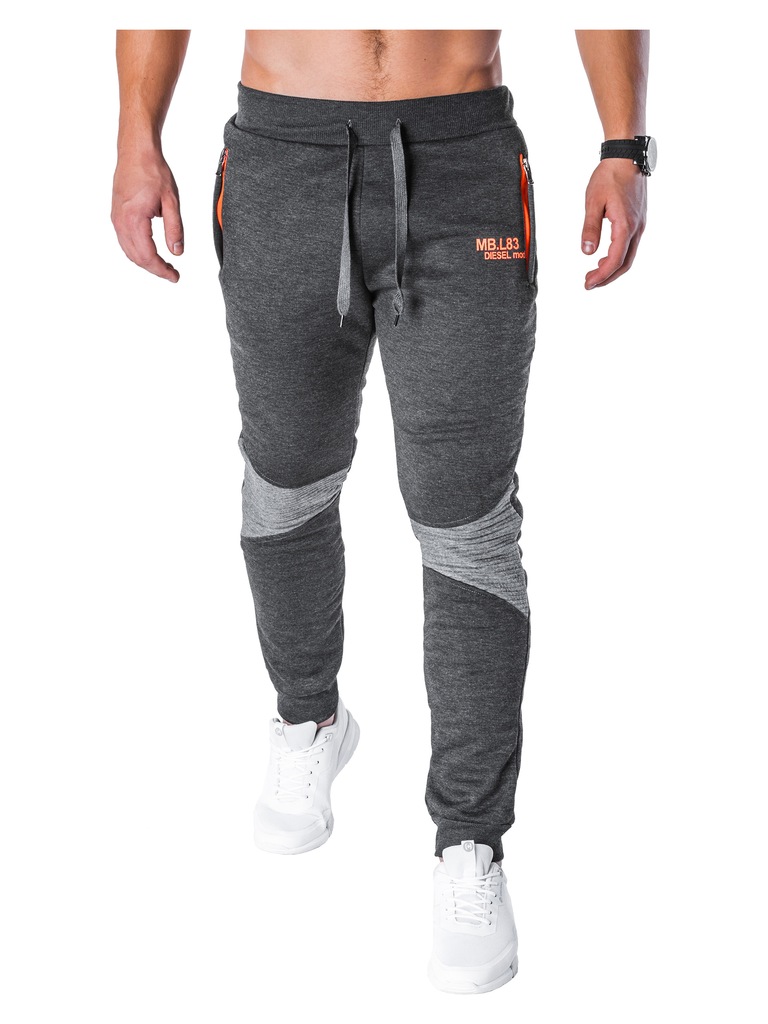 Spodnie dresowe męskie OMBRE P624 grafitowa XL