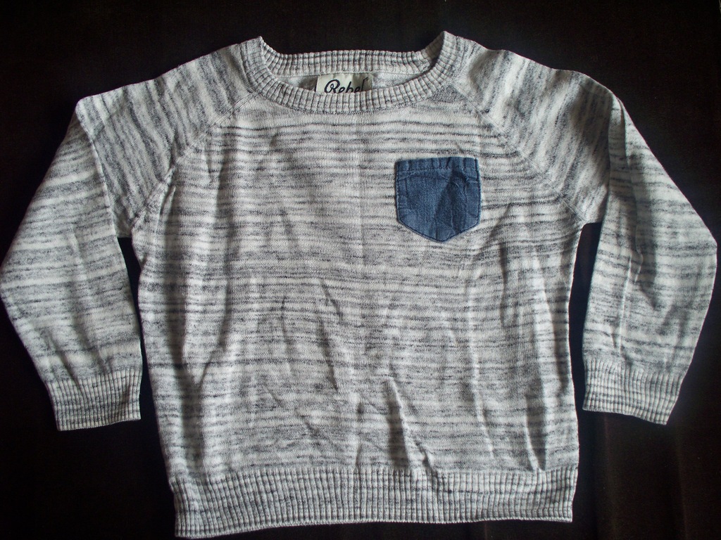 REBEL melanż sweter szary 98 cienki