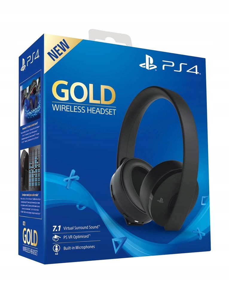 SŁUCHAWKI SONY PS4 GOLD WIRELESS HEADSET 7.1 7601129693 oficjalne