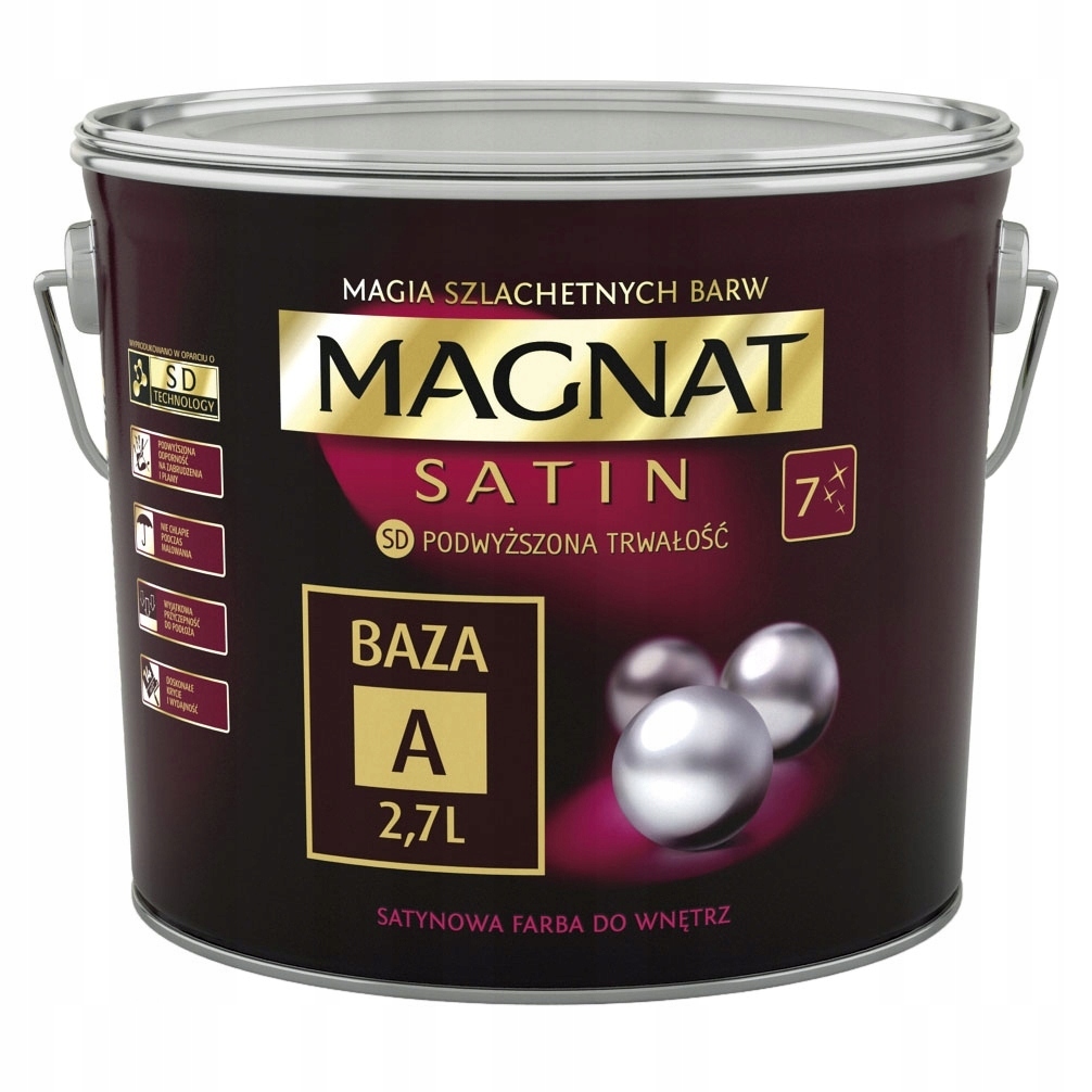 MAGNAT SATIN - SATYNOWA FARBA DO WNĘTRZ - BAZA A 0