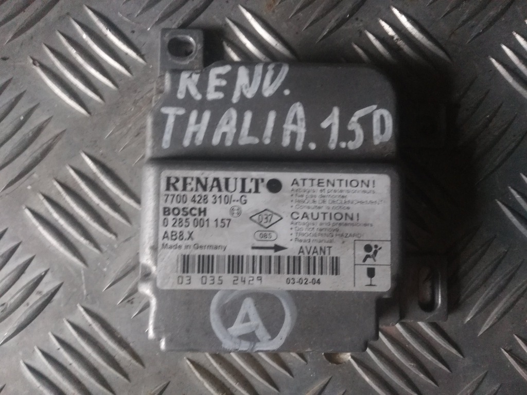 RENAULT sensor poduszek airbag 0285001157