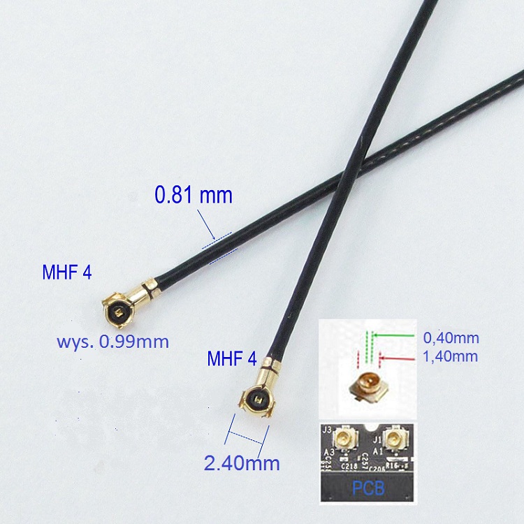 Kabel łącznik I-PEX IPEX 2x wtyk MHF4 10cm