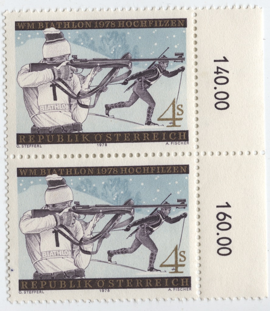 Biathlon, Austria 1978, arkusik 2 szt.