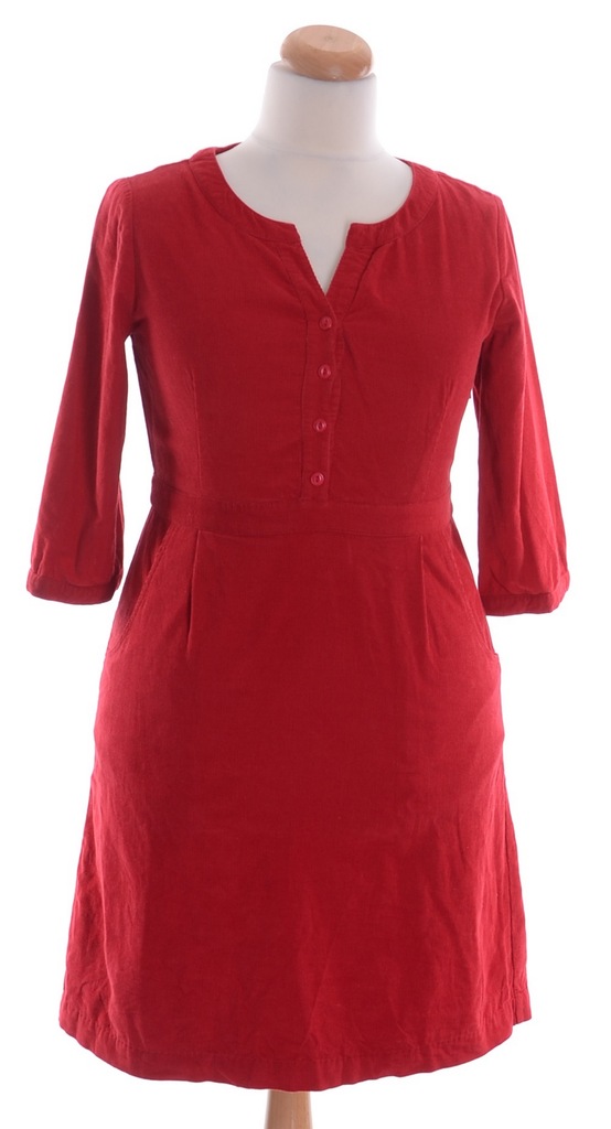 SEASALT czerwona sztruksowa sukienka r. 42 MISIZM - 7336691973 - oficjalne  archiwum Allegro