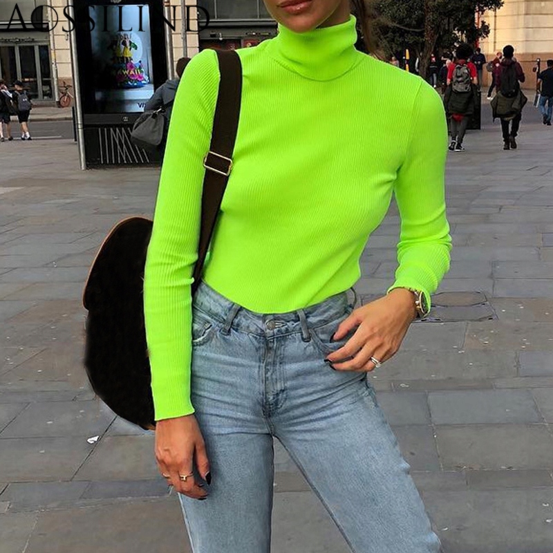 sweter z golfem neon jak zara S golf neonowy