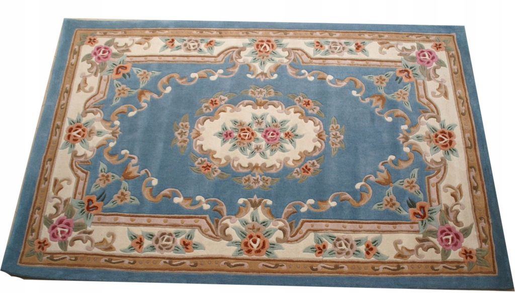 Wełniany dywan Aubusson niebieski 183x274