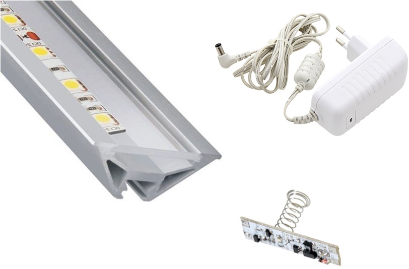 OŚWIETLENIE PODSZAFKOWE LED 200cm PROFIL NAROŻNY