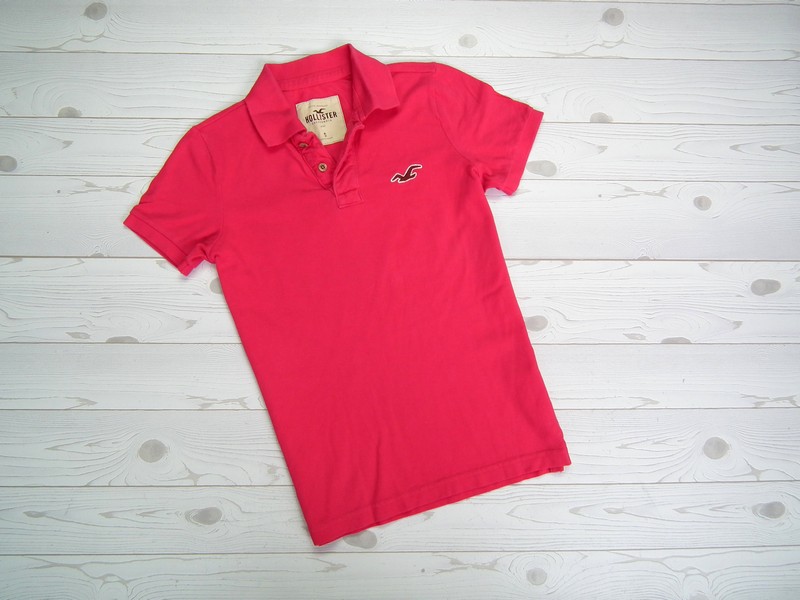 HOLLISTER ___ PINK POLO ___ TRENDY __ LOGO __ r. S