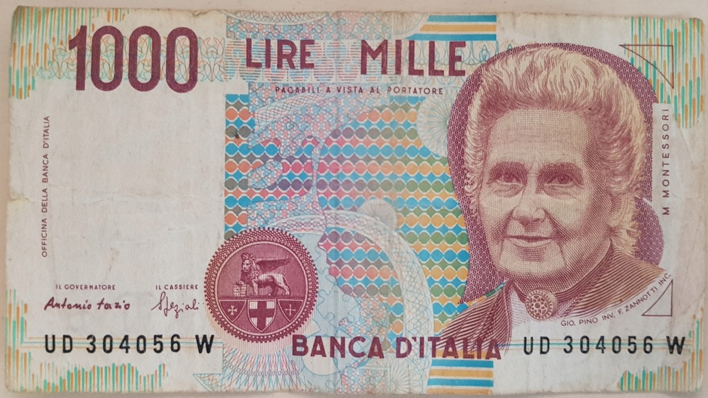 Banknot 1000 Lir włoski (ITL)