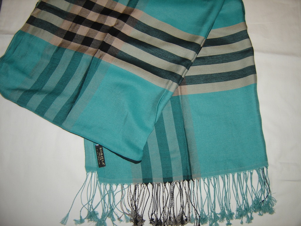 BONJELA szal damski w kratę w stylu Burberry