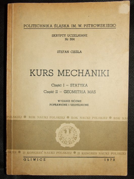 MECHANIKA KURS Cieśla 1i2 statyka geometria mas
