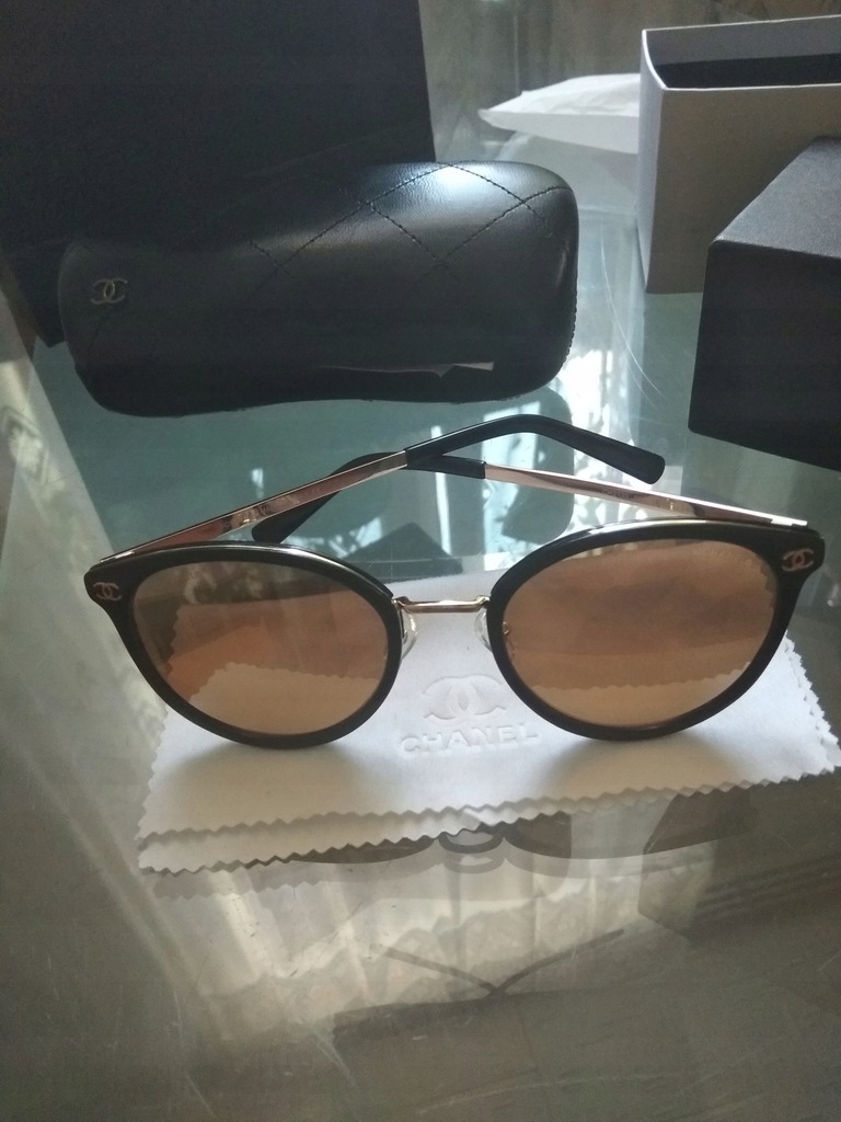 Okulary chanel złote przeciwsłoneczne