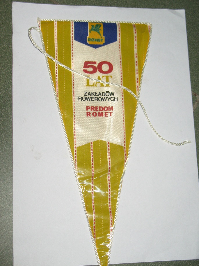 ROMET BYDGOSZCZ FABRYKA ROWERÓW 50 LAT proporczyk