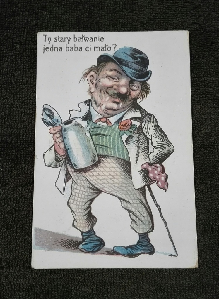 Humor piwo chłop baba karykatura
