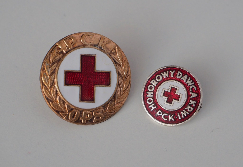 Odznaka PCK * 2 szt. * Honorowy Dawca Krwi