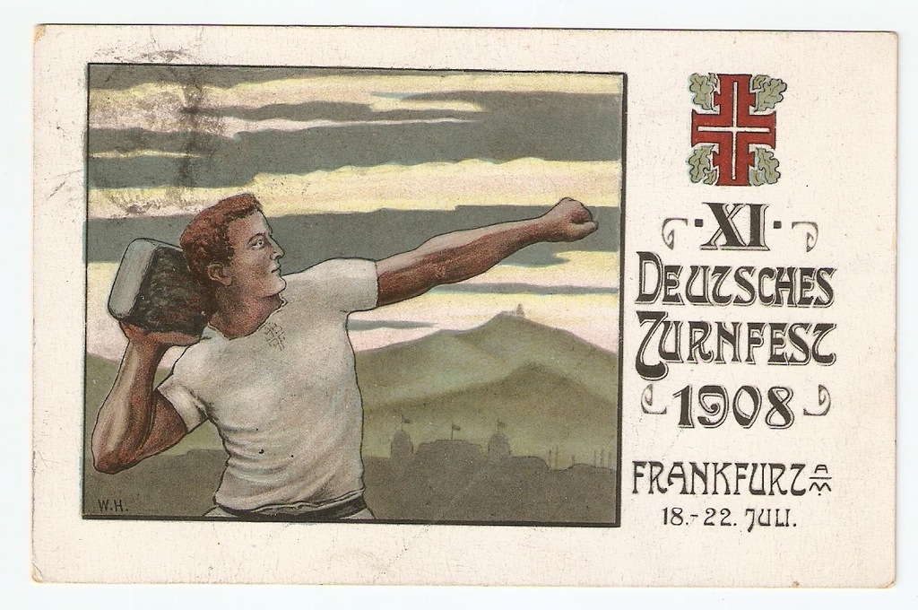 Pocztówka: Deutsches Turnfest - 1908 r -5