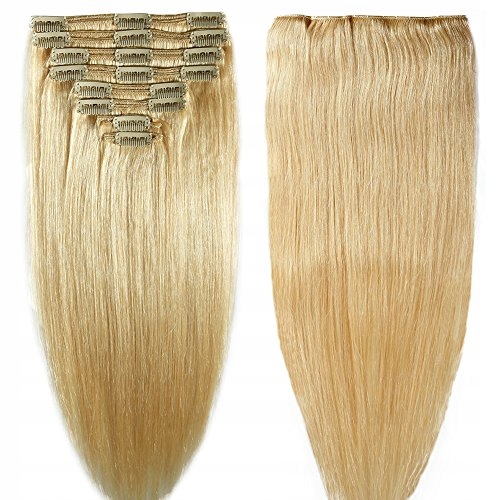 WŁOSY DOCZEPIANE NA KLIPSY BLOND TRESKI 25CM