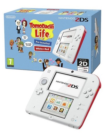 KONSOLA NINTENDO 2DS Biało Czerwona Tomodachi Life