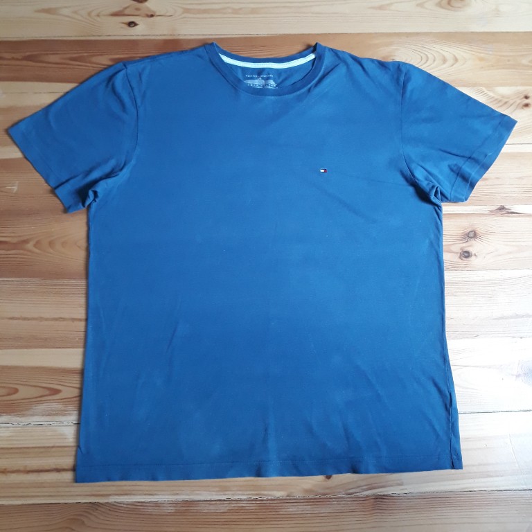 TOMMY HILFIGER niebieski T-shirt L z USA