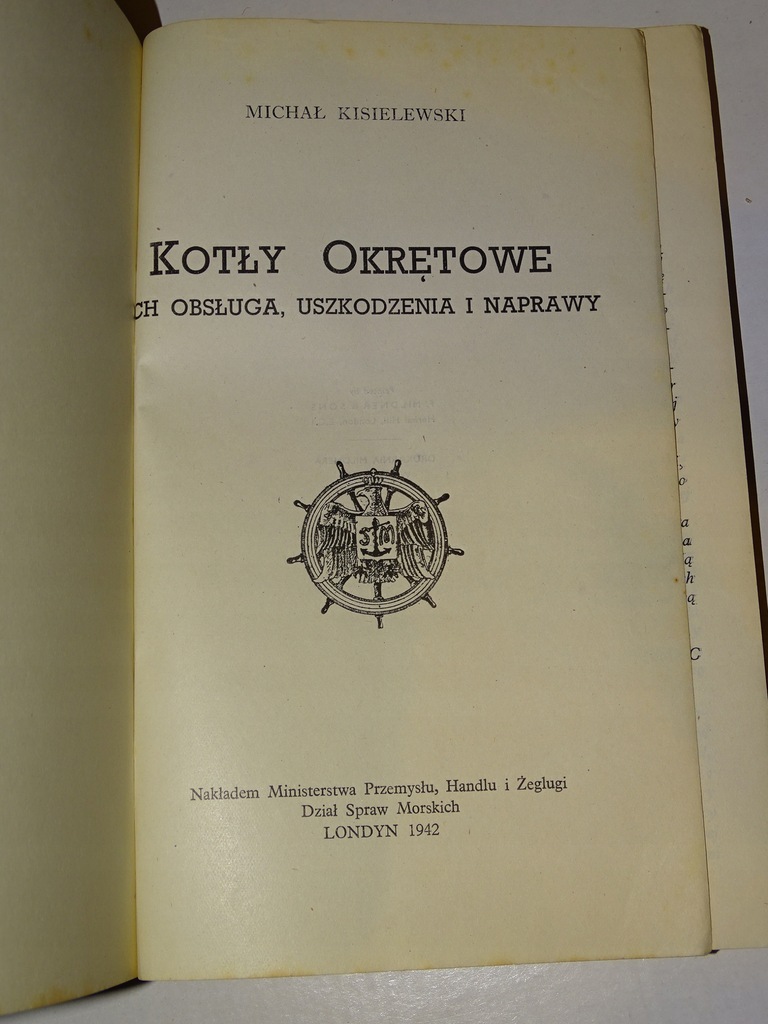 KOTŁY OKRĘTOWE PO POLSKU LONDYN 1942 ROK statek