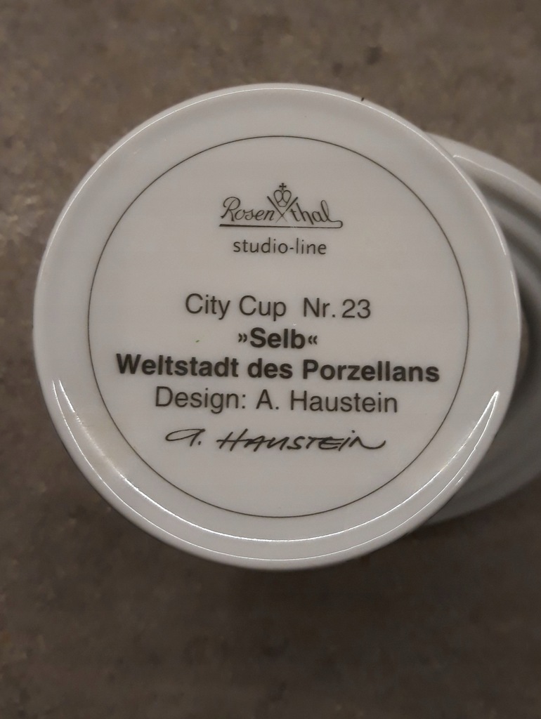 City Cup Nr 23 Selb Weltstadt des Porzellans von Rosenthal Design A Haustein 
