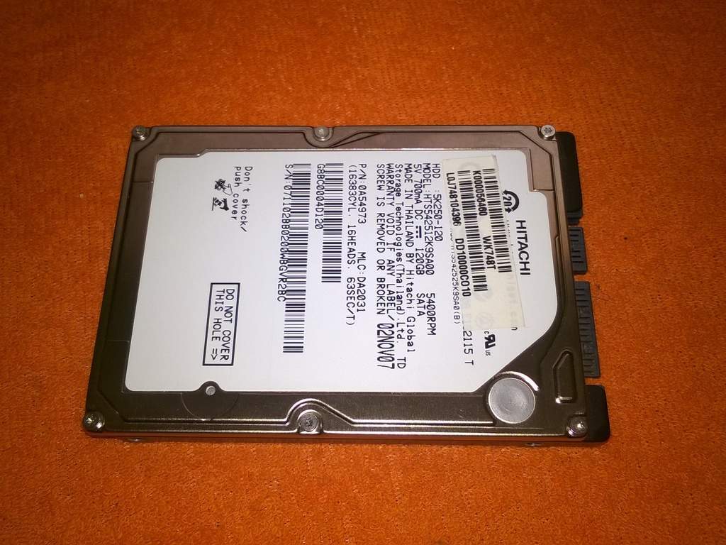 dysk 2,5 SATA Hitachi z dekodera nBOX Enigma2 BCM