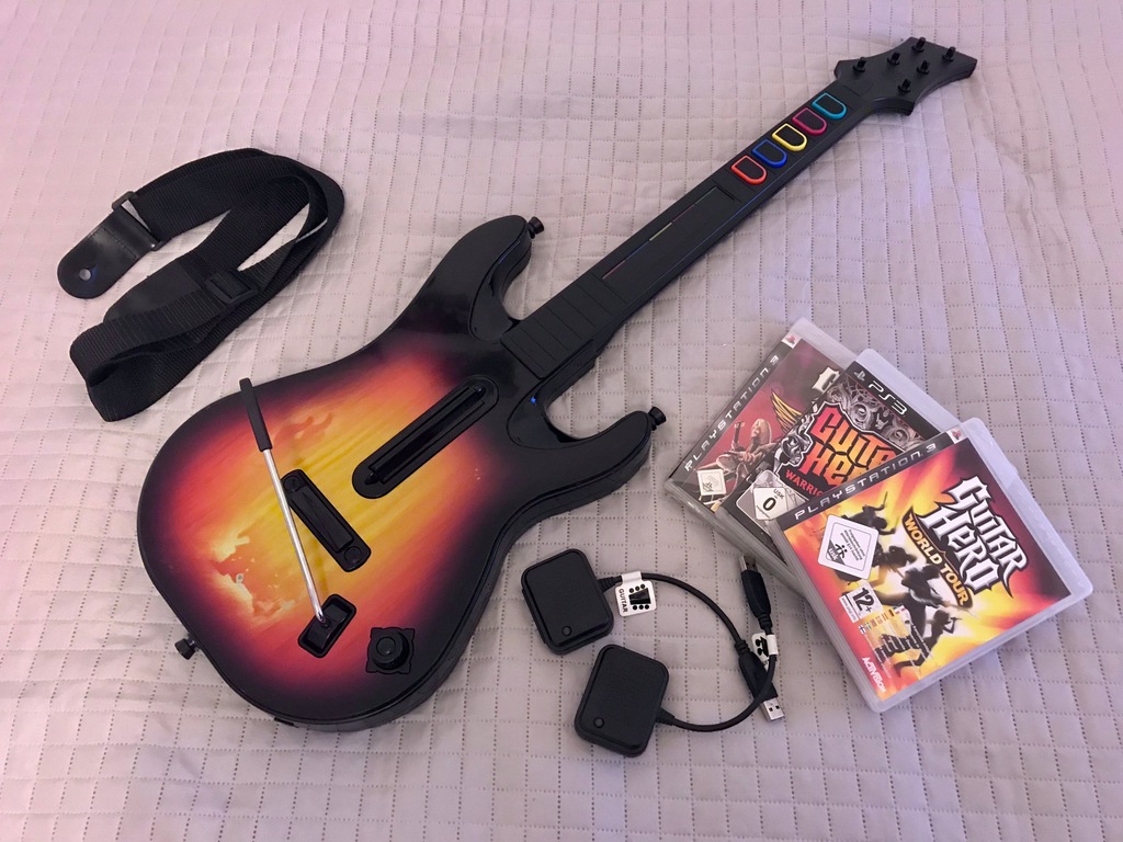Guitar Hero, gitara + odbiorniki PS3 i PC + 3 gry!