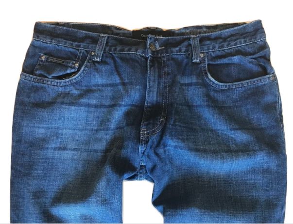 Calvin Klein granatowe logowane jeansy