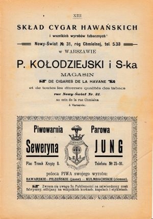 browar piwo Junga cygara haw maszyny Orthwein 1910
