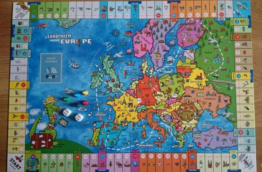 Edukacyjna gra planszowa Z Europkiem przez Europę
