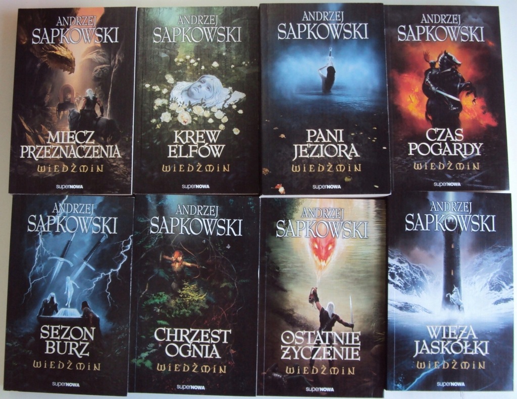 WIEDŹMIN Sapkowski KOMPLET 1-8 tomów saga NOWA WAW