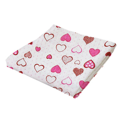 PIELUCHA TETROWA KOLOROWA 70x80 1szt.serca /róż