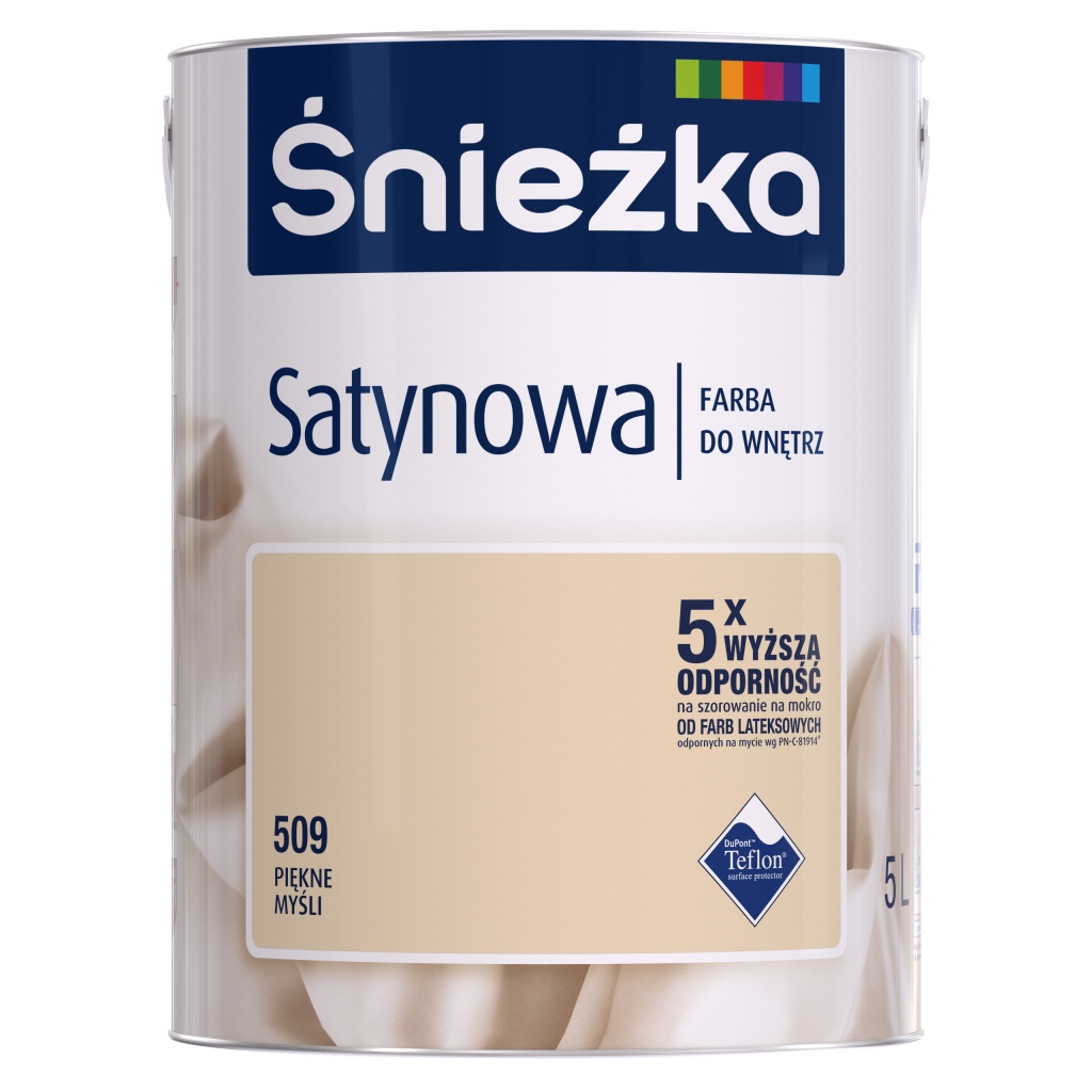 FARBA SATYNOWA 509 PIĘKNE MYŚLI 5L ŚNIEŻKA