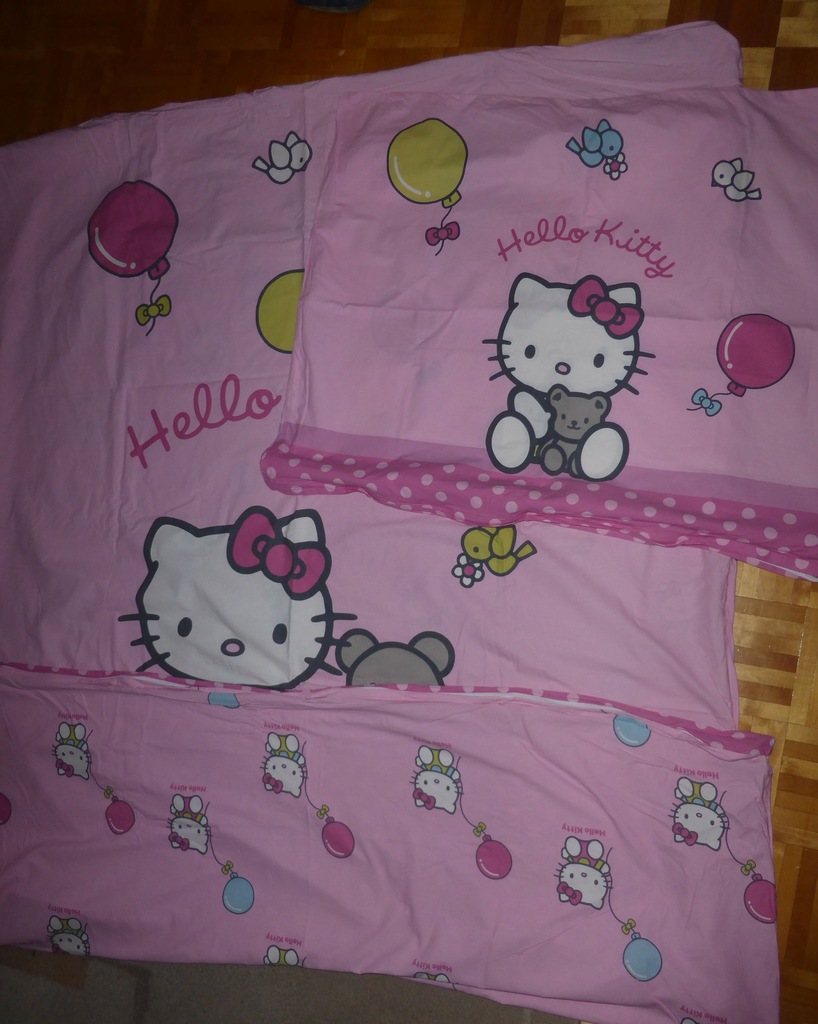 Pościel hello kitty 130x190 + 70x80 - na suwak 
